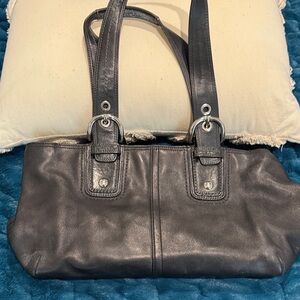 Elegant Black Leather Tote Bag